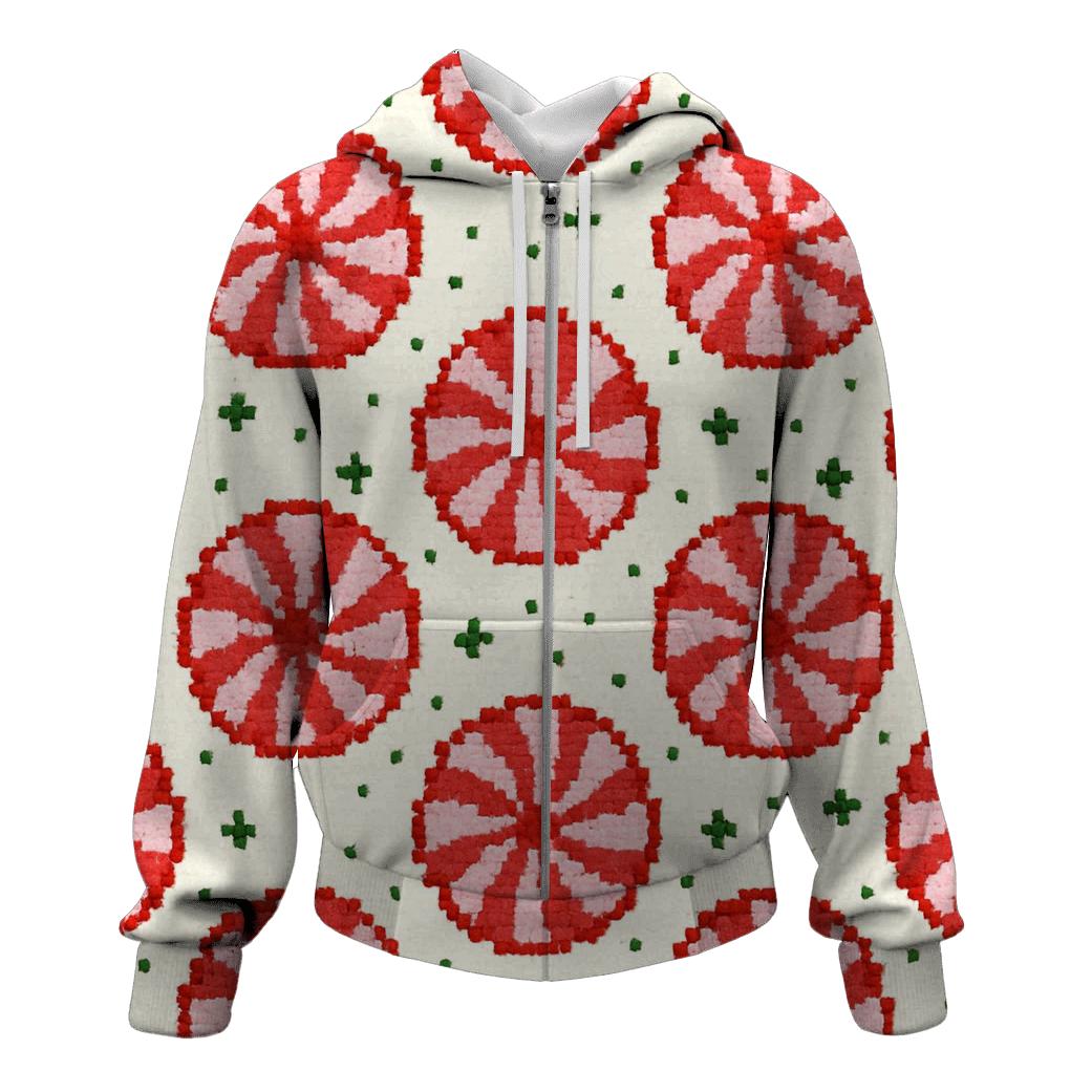 Peppermint Stripe Burst Design custom hoodies
