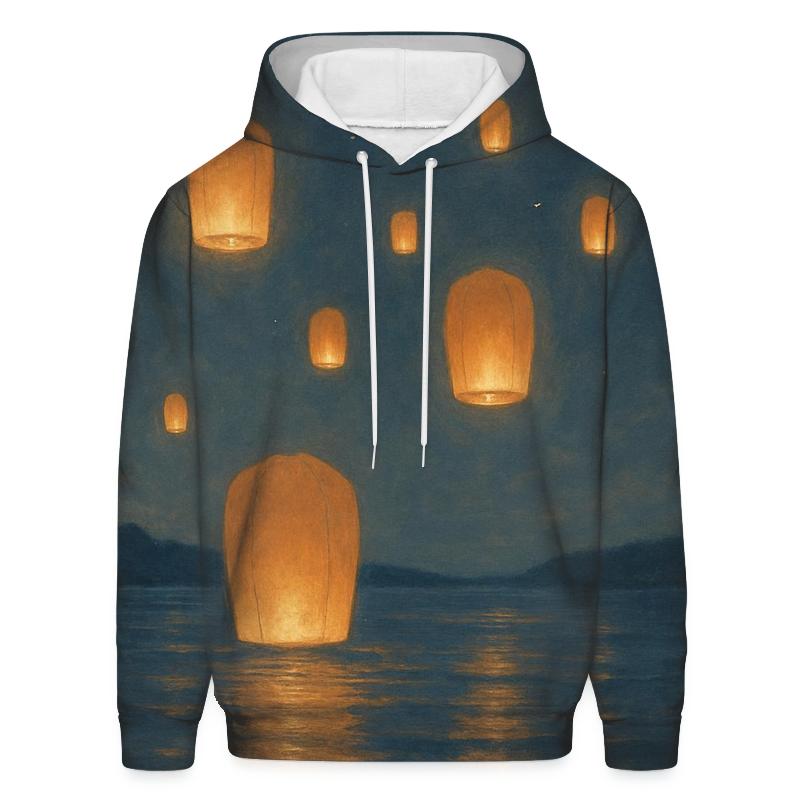 Quiet Harbor Lanterns zip-up hoodies