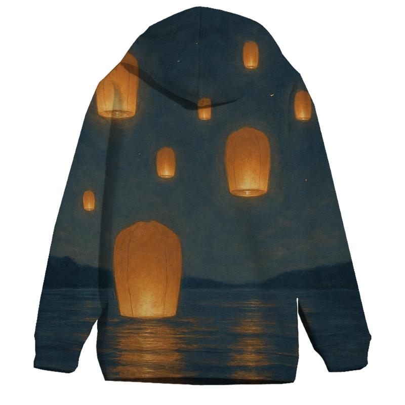 Quiet Harbor Lanterns zip-up hoodies