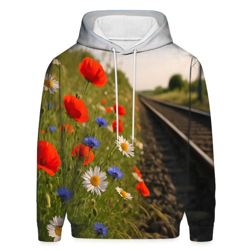 Railway Wildflower Verge printed hoodies
