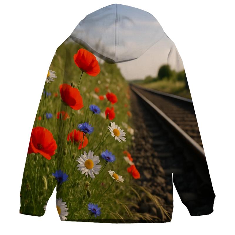 Railway Wildflower Verge printed hoodies