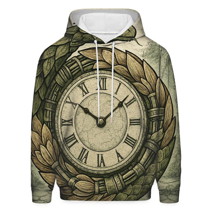 Clockwork Garden Ouroboros Clockface heavyweight hoodies
