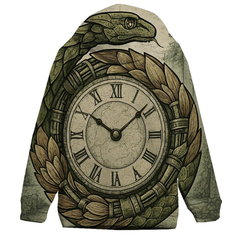 Clockwork Garden Ouroboros Clockface heavyweight hoodies