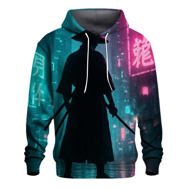 Neon Cyberpunk Samurai hoodies fashion