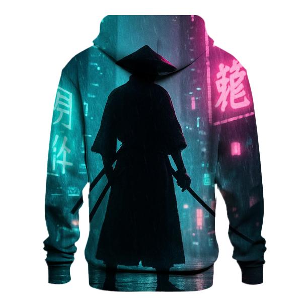 Neon Cyberpunk Samurai hoodies fashion