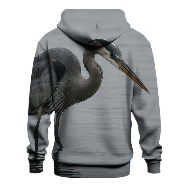 Estuary Sentinel — Great Blue Heron hoodie designs