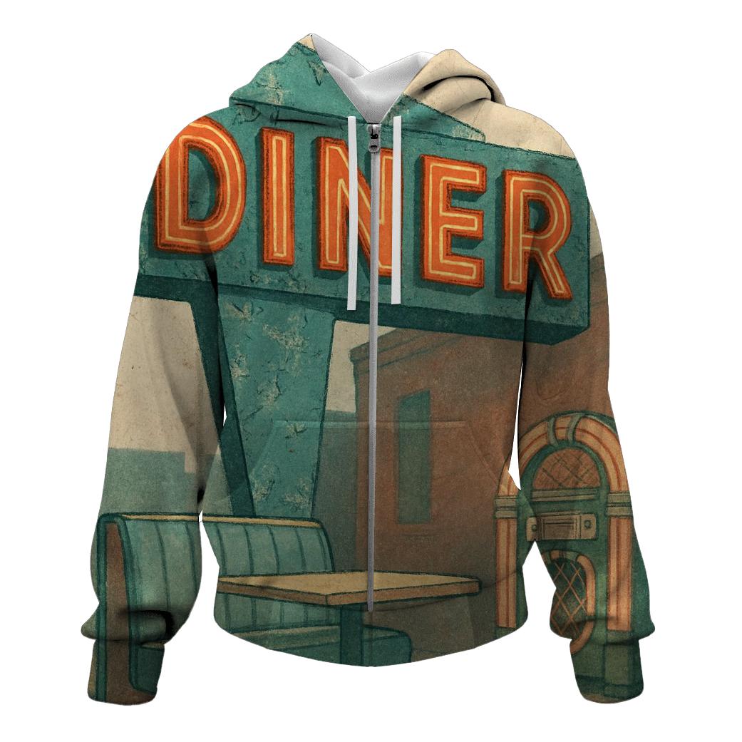 Sunset Boulevard Diner Sign custom hoodies