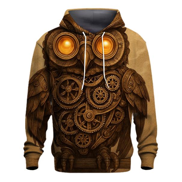 Steampunk Mechanical Owl hoodie trends