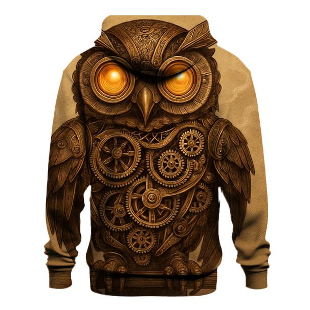 Steampunk Mechanical Owl hoodie trends