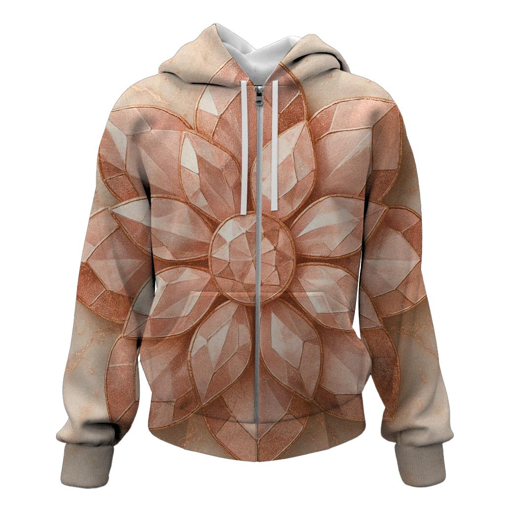 Rose Gold Facet Garden printed hoodies