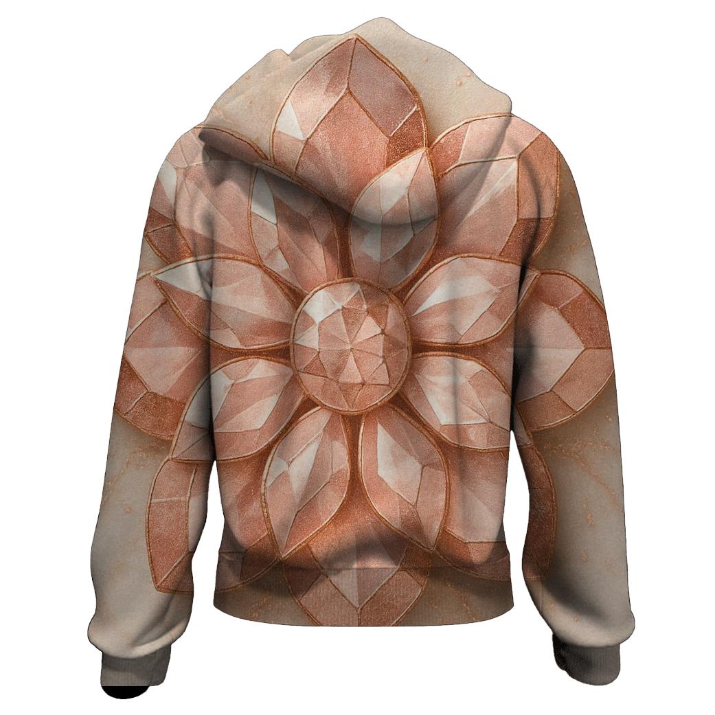 Rose Gold Facet Garden printed hoodies