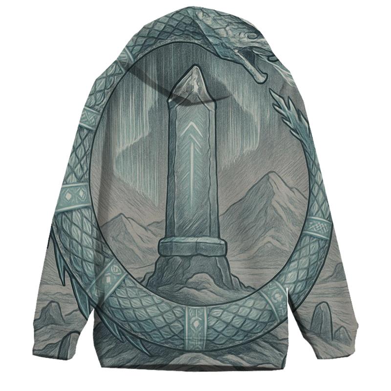 Runic Ice Ouroboros Beacon lightweight hoodies