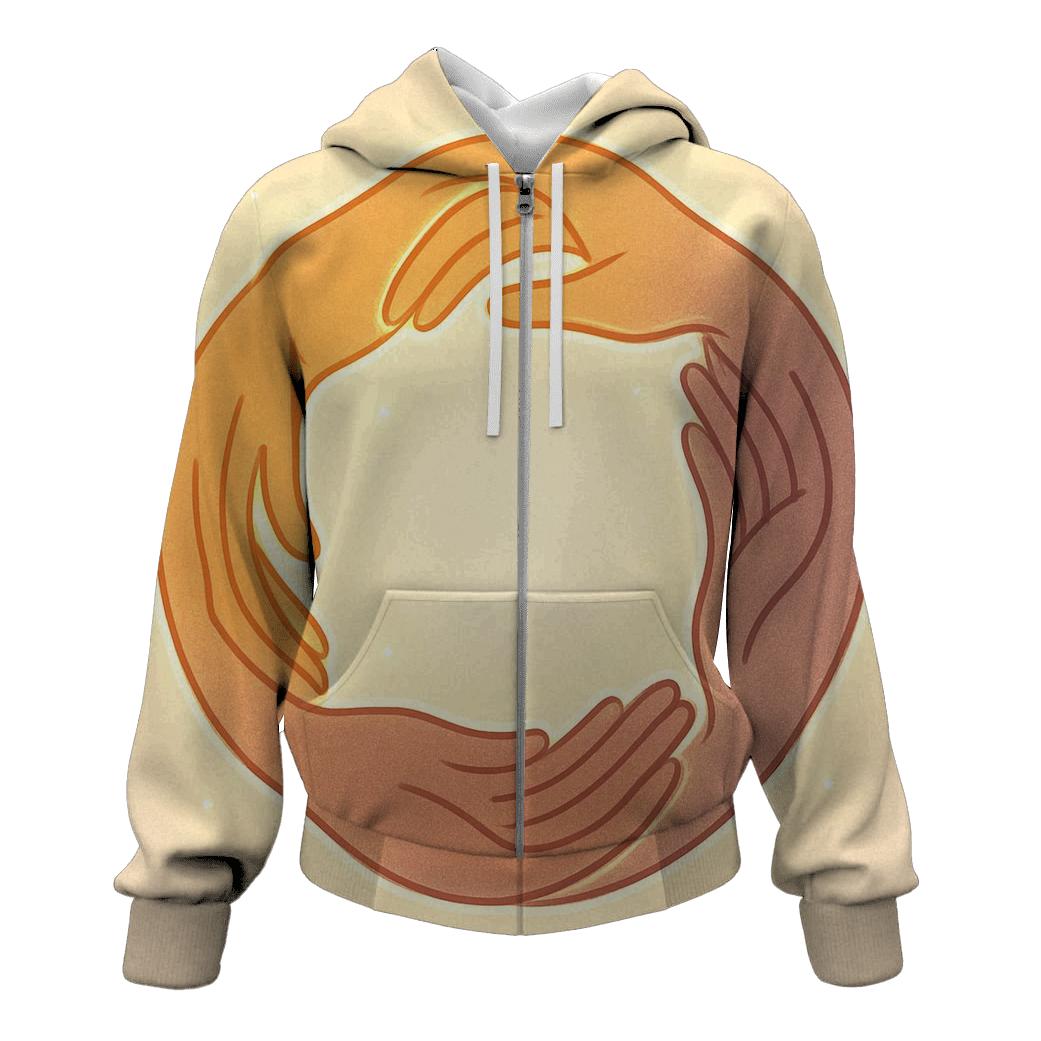 Radiant Loop Of Hands printed hoodies
