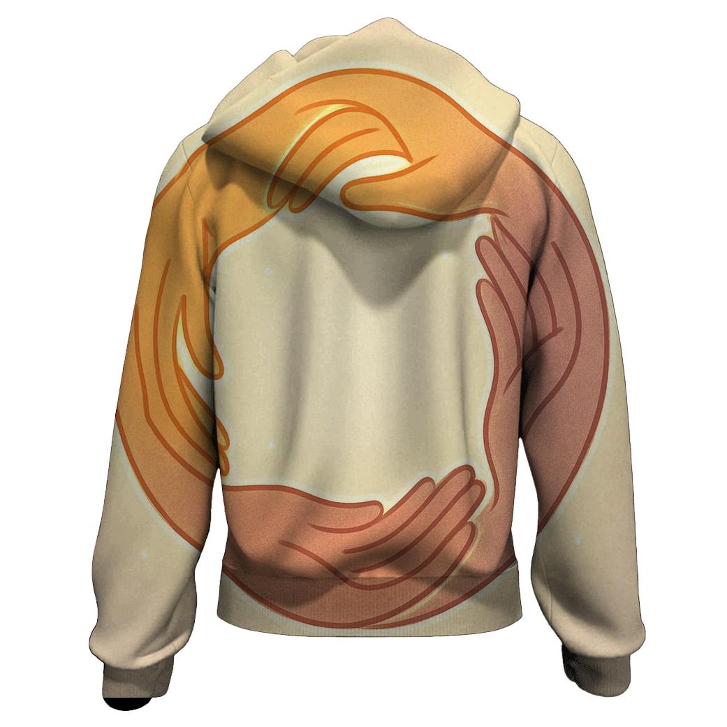 Radiant Loop Of Hands printed hoodies