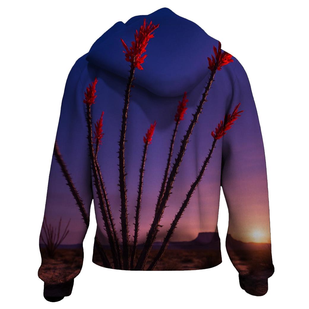 Desert Ocotillo At Dusk Bloom printed hoodies