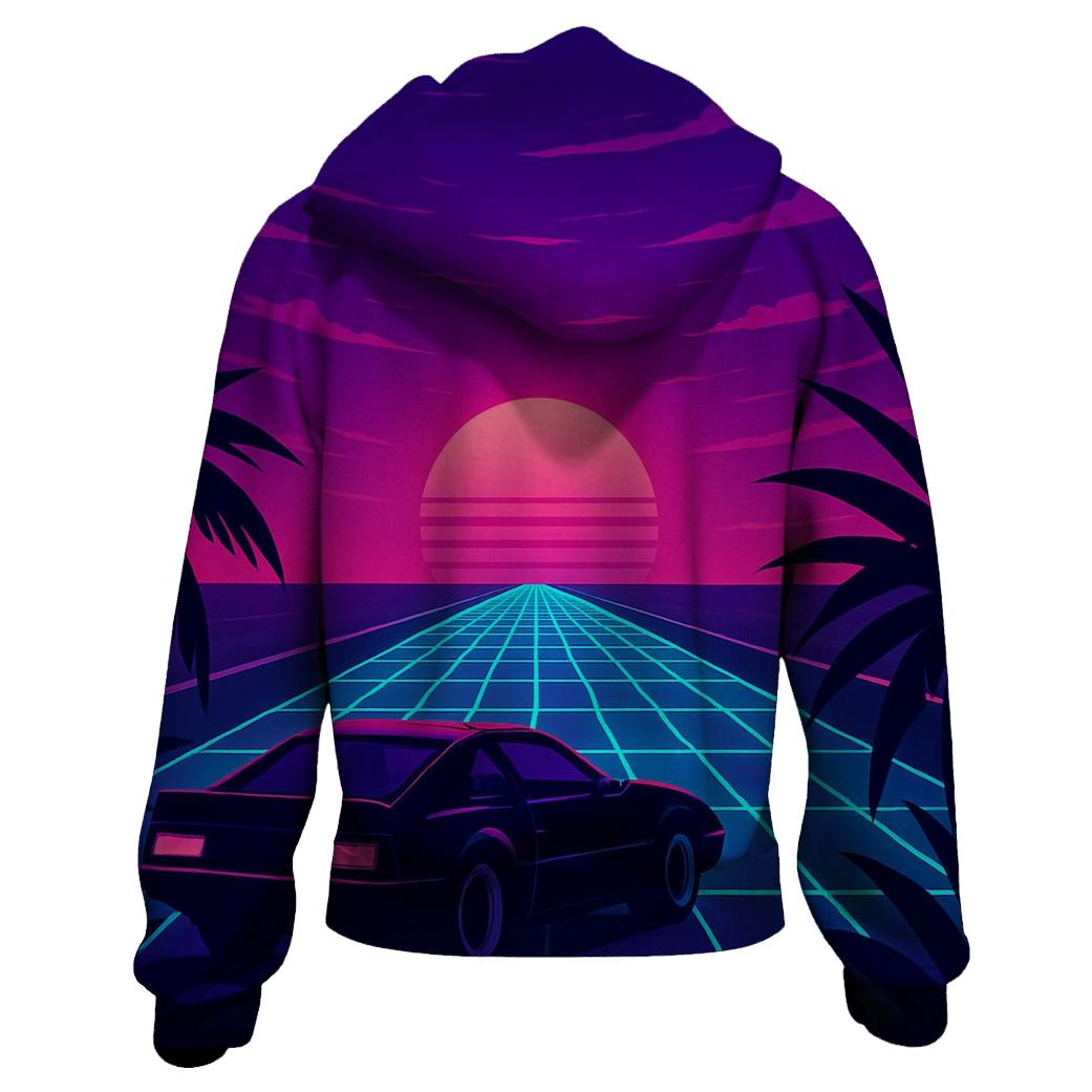 Neon Grid Sunset printed hoodies