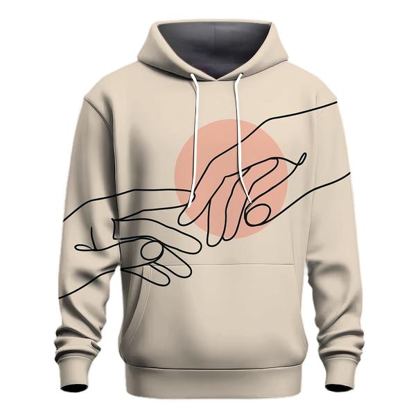 Minimalist Line Art Hands graphic hoodies