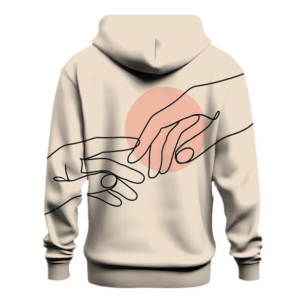 Minimalist Line Art Hands graphic hoodies