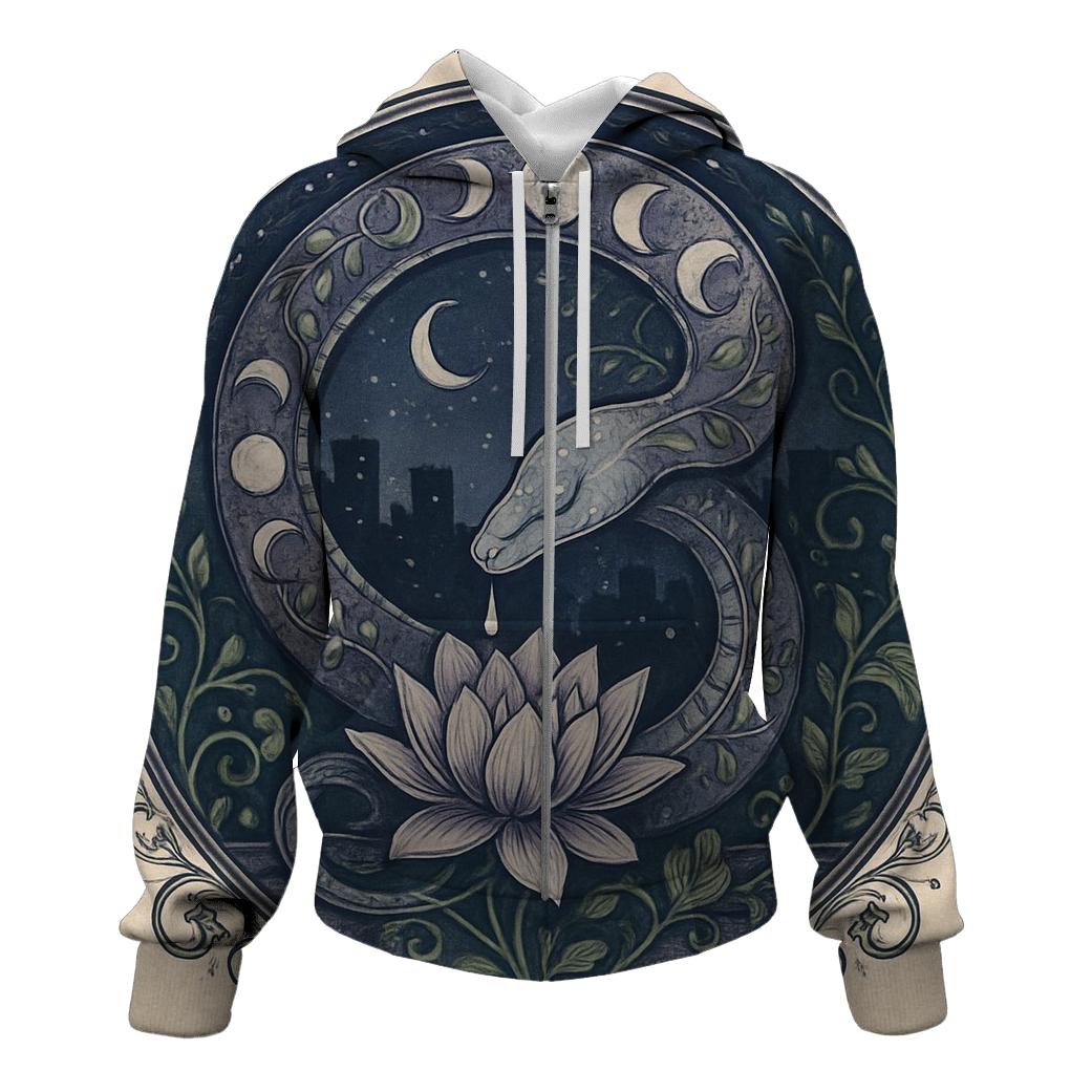 Lunar Garden Ouroboros pullover hoodies