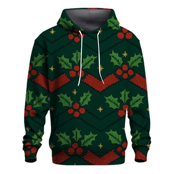 Holly Leaf Chevron Stack Design hoodies fashion
