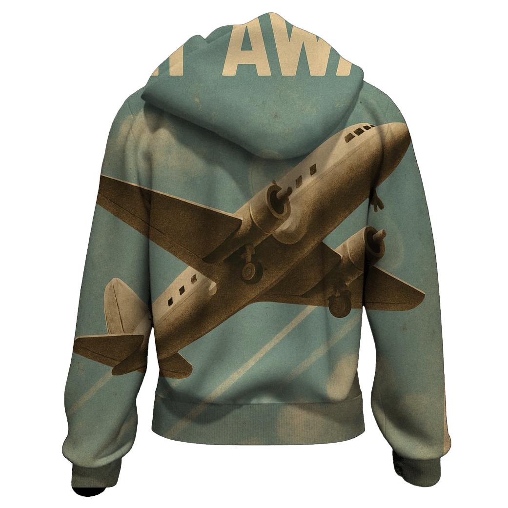 Vintage Airline Travel Poster printed hoodies