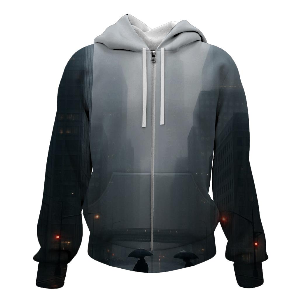 Fog Rolling Through Lower Manhattan lightweight hoodies