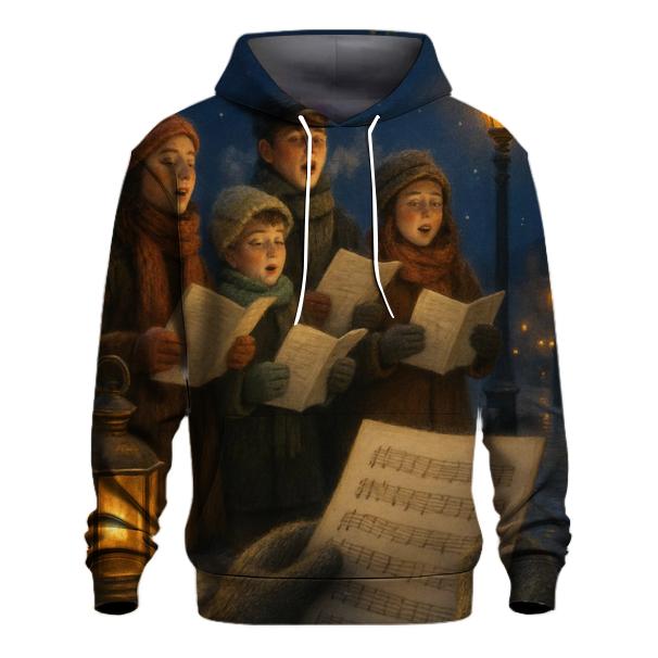 Twilight Carolers On Steps heavyweight hoodies