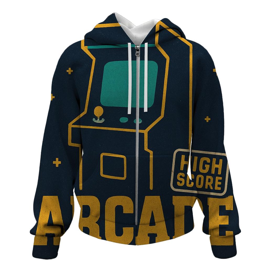 Old School Arcade Night graphic hoodies