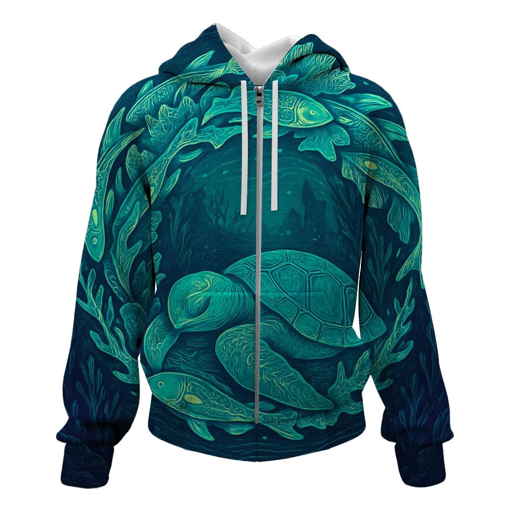 Bioluminescent Reef Ouroboros hoodie styles