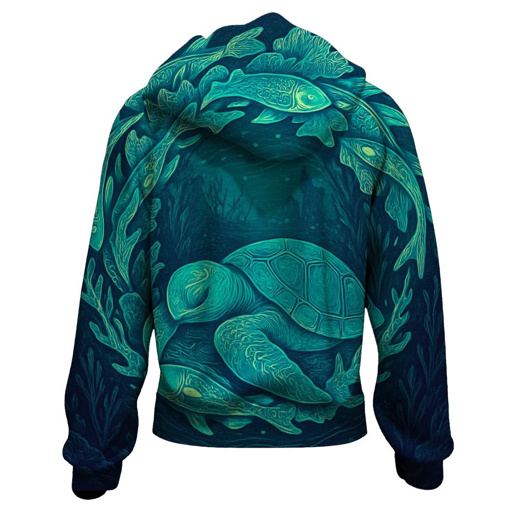 Bioluminescent Reef Ouroboros hoodie styles