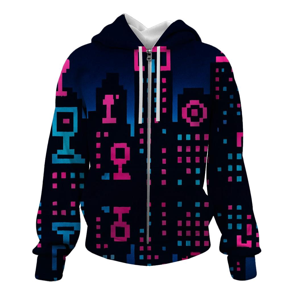 Arcade Pixel Skyline pullover hoodies