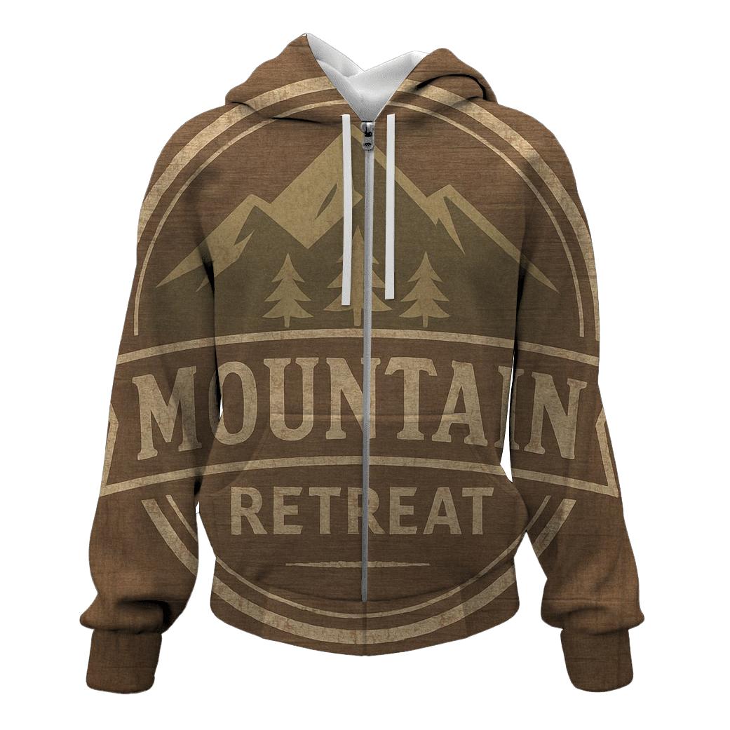 Rustic Mountain Lodge Badge heavyweight hoodies
