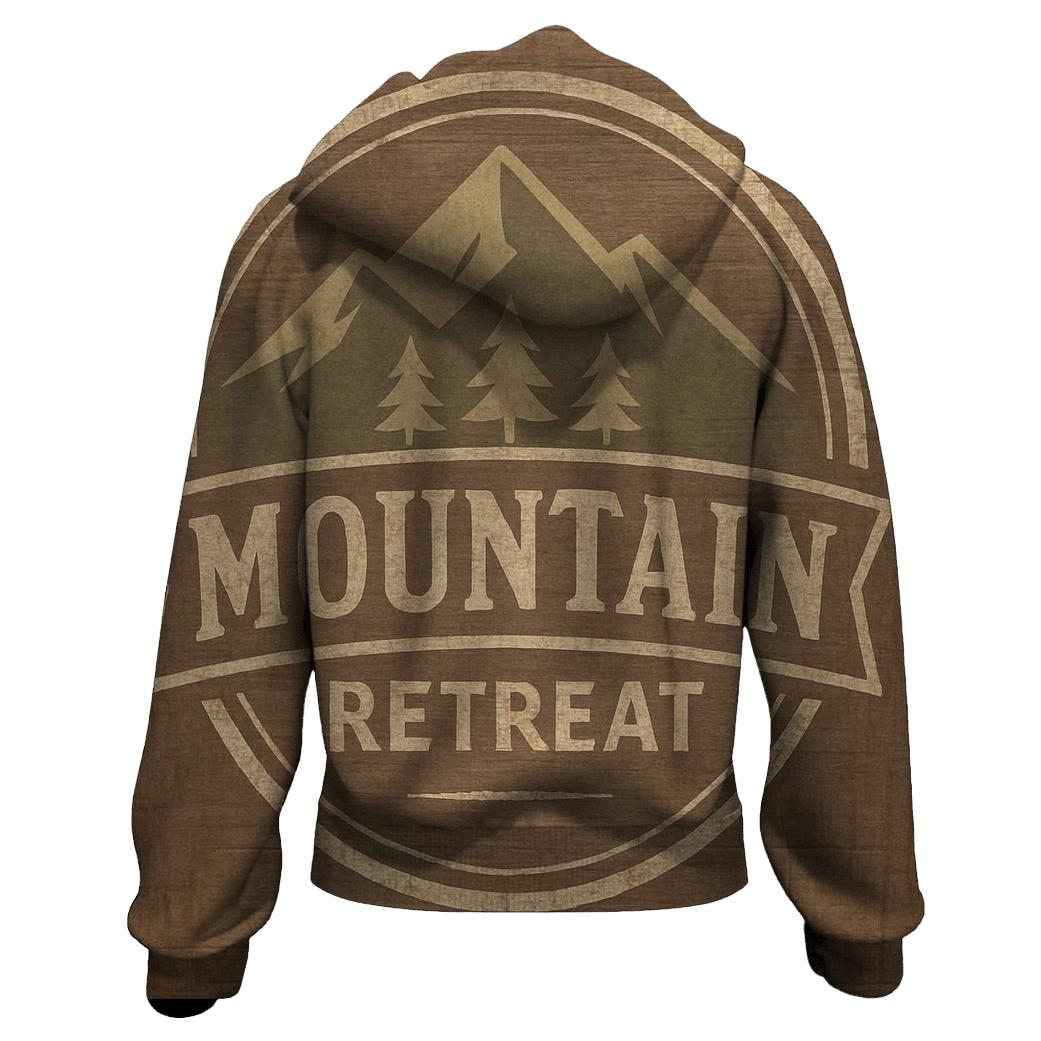 Rustic Mountain Lodge Badge heavyweight hoodies