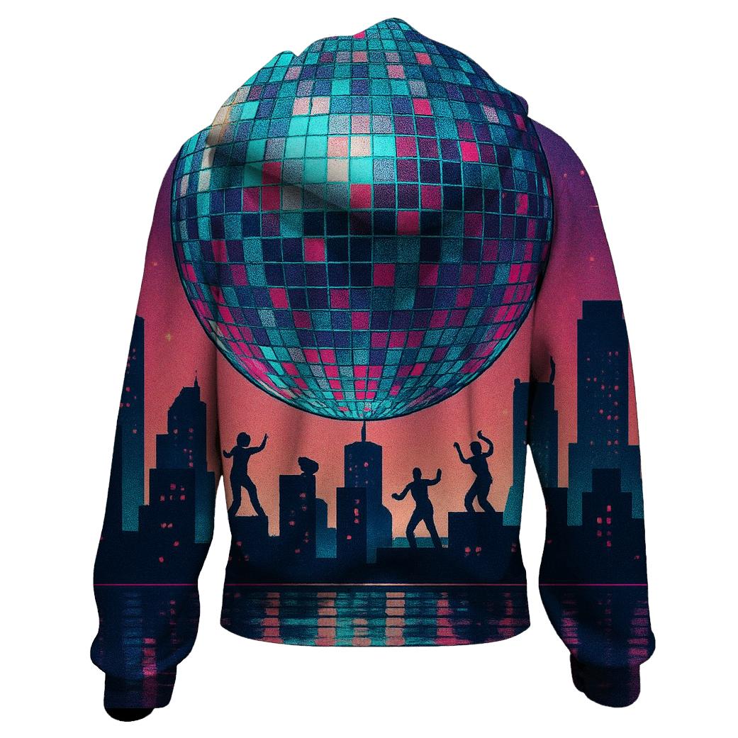 Disco Dot Skyline embroidered hoodies