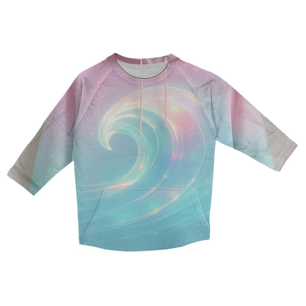 Aurora Wave Gradient cotton quarter sleeve shirts
