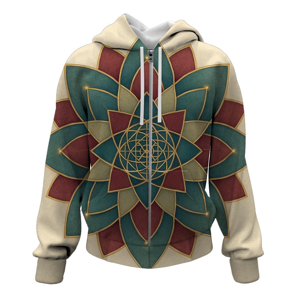 Sacred Geometry Bloom printed hoodies