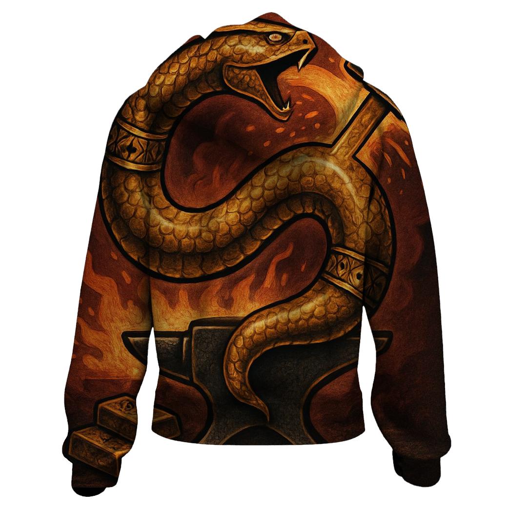 Auric Forge Ouroboros Emblem graphic hoodies