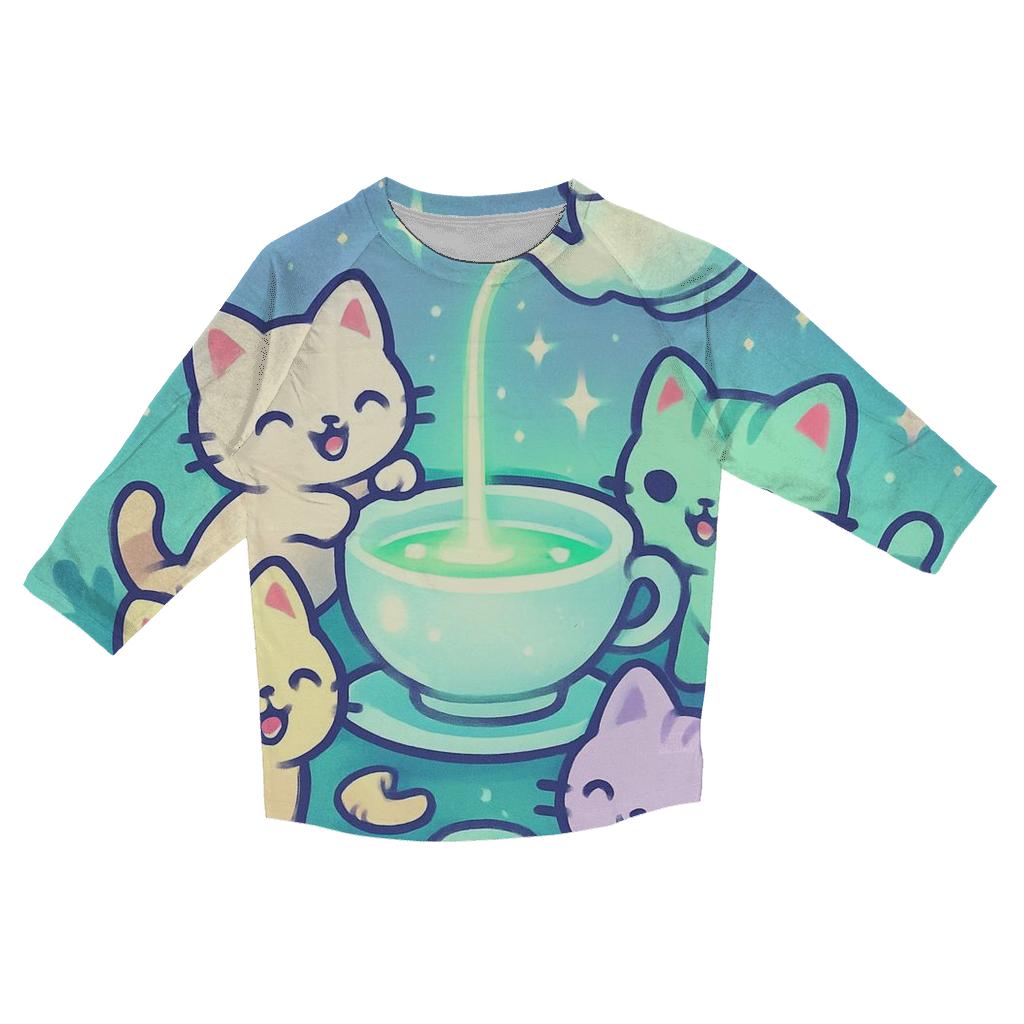 Starlight Tea Party Kittens designer 3/4 sleeve blouses