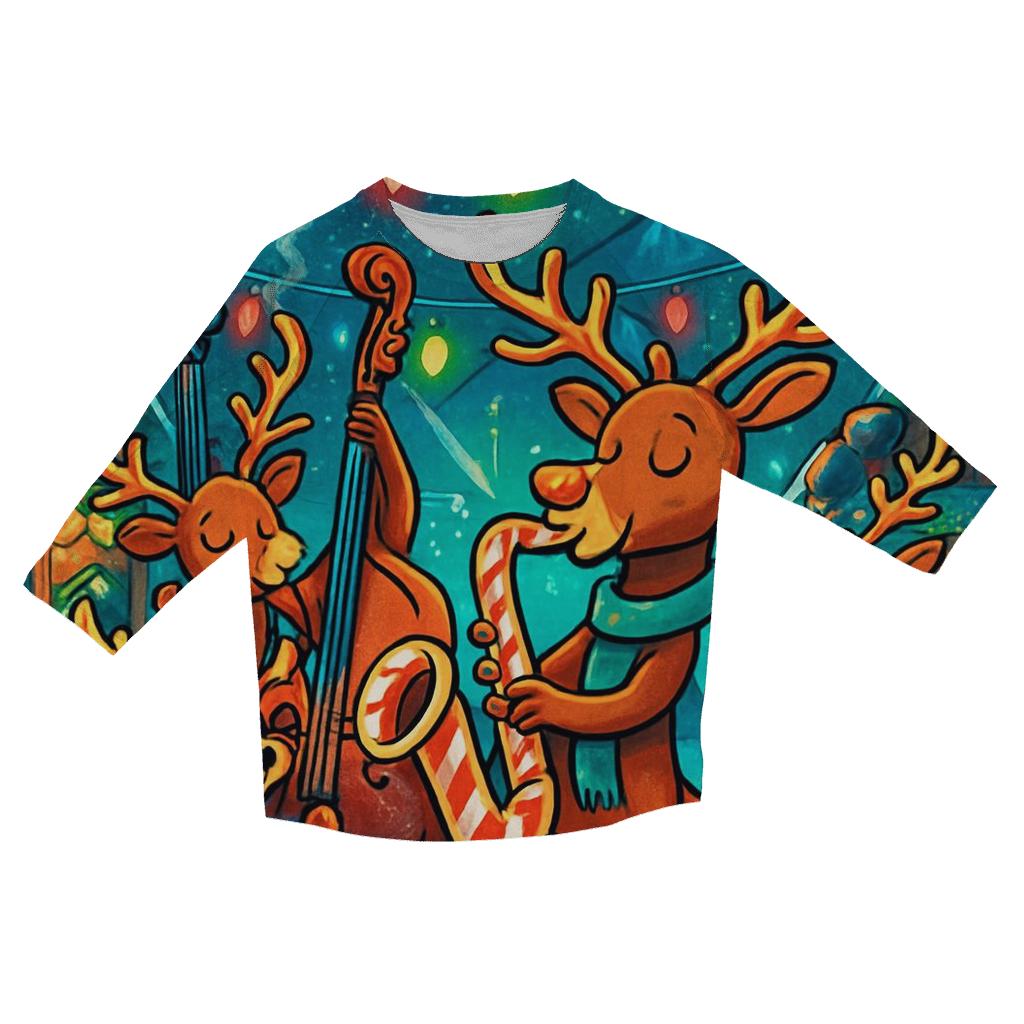 Reindeer Night Market Band casual three quarter sleeve shirts