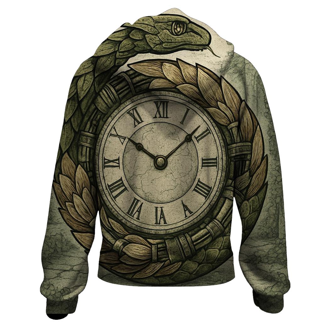 Clockwork Garden Ouroboros Clockface pullover hoodies