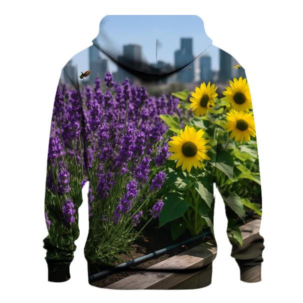Rooftop Pollinator Garden At Noon graphic hoodies