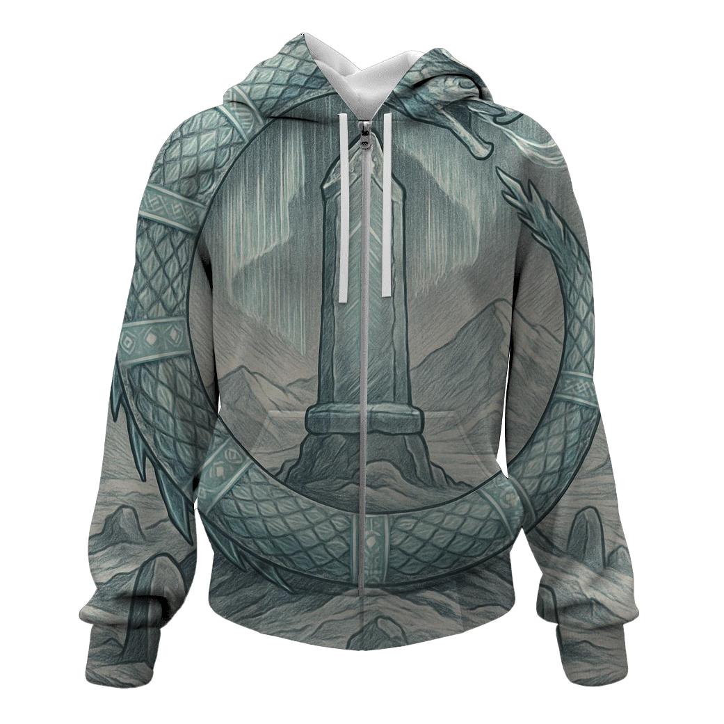 Runic Ice Ouroboros Beacon lightweight hoodies