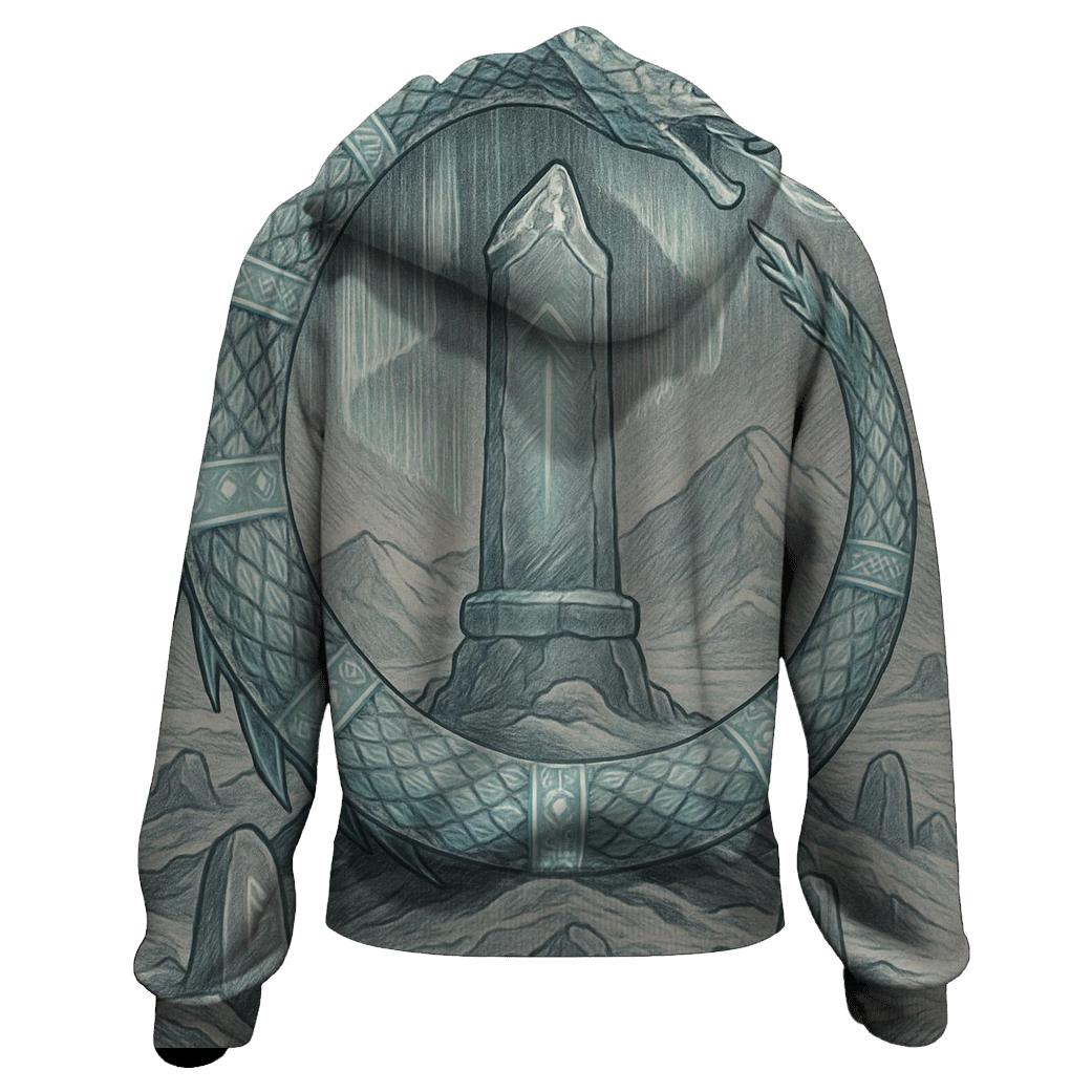 Runic Ice Ouroboros Beacon lightweight hoodies