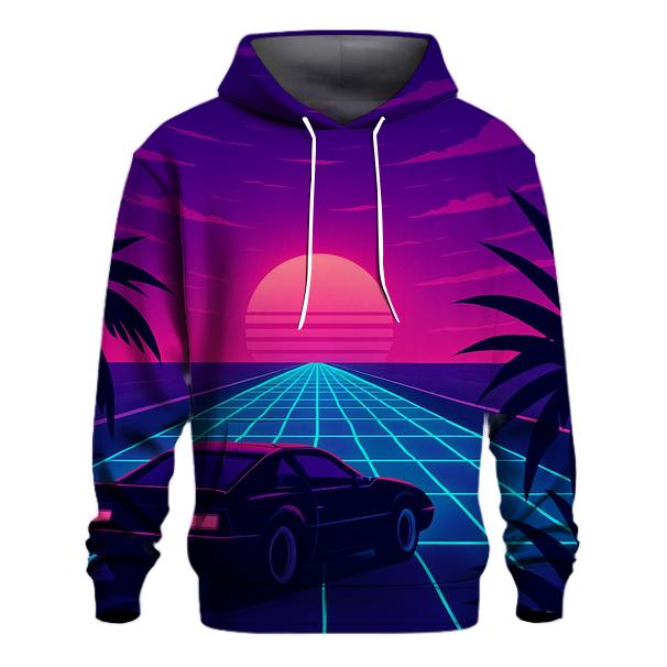 Neon Grid Sunset hoodie styles
