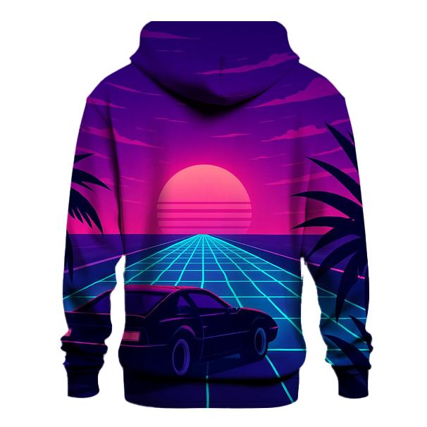 Neon Grid Sunset hoodie styles