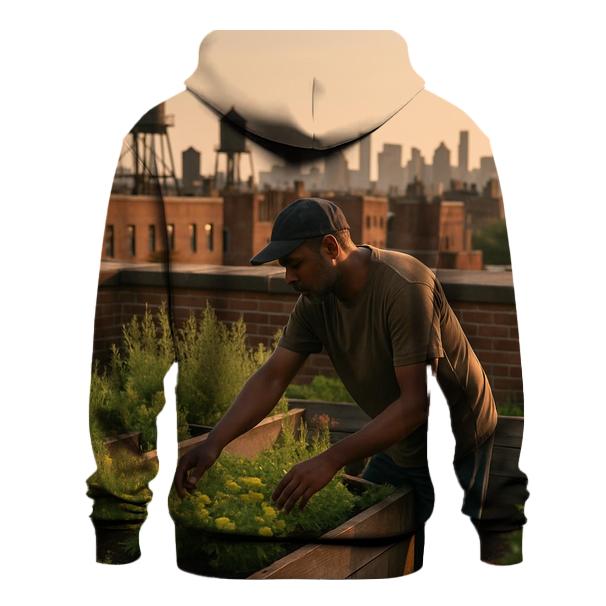 Harlem Rooftop Garden Overlook embroidered hoodies