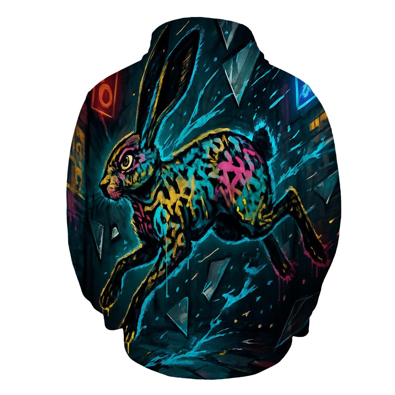 Graffiti Lightning Hare graphic hoodies