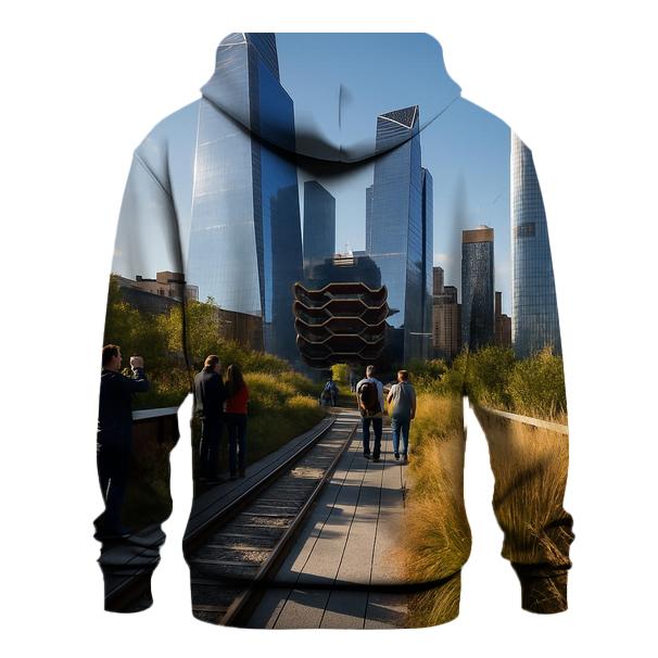 Sunlit High Line Perspective To Hudson Yards custom hoodies