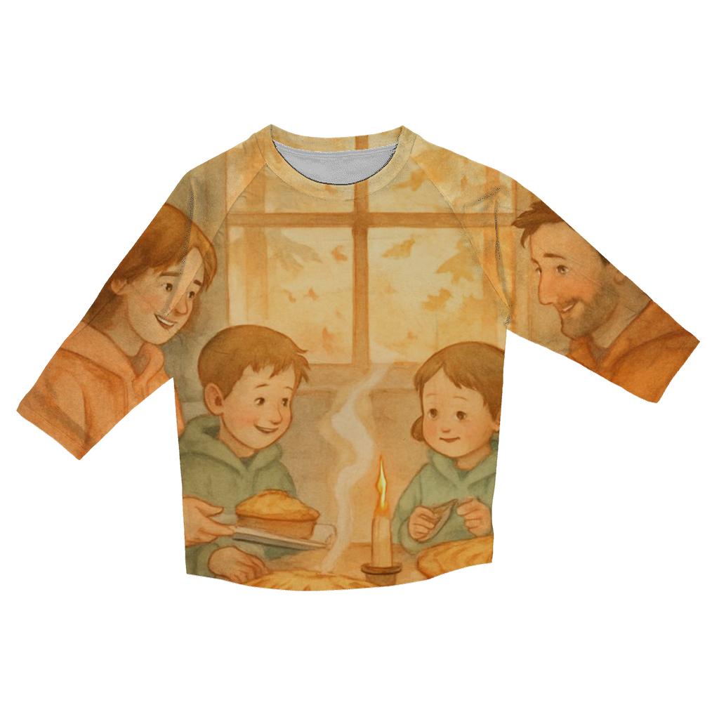 Cozy Cabin Pie Evening stylish quarter sleeve tops