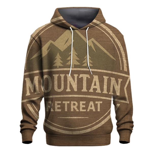 Rustic Mountain Lodge Badge pullover hoodies